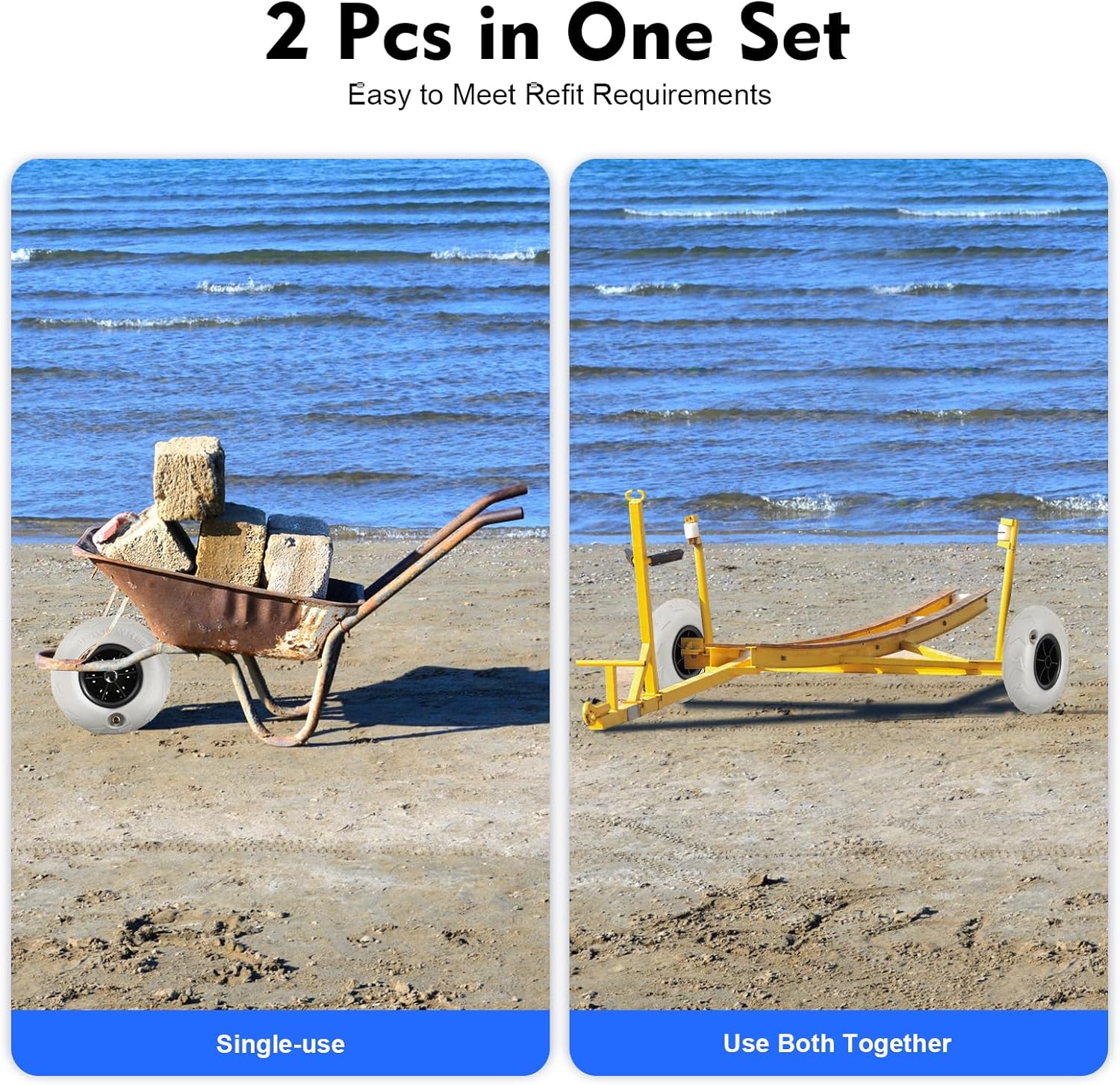 Beach Balloon Wheels 2 Pack 9  - Fishing Kayak Cart บทวิจารณ์และราคา