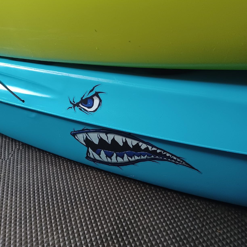 2PCS Shark Teeth Mouth Boat St - Fishing Kayak Sit On Top บทวิจารณ์และราคา