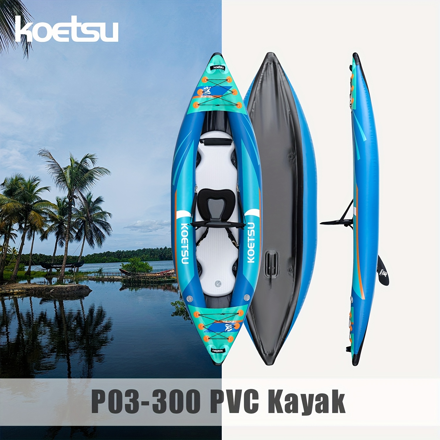 KOETSU P03 brushed inflatable  - Fishing Kayak Inflatable บทวิจารณ์และราคา
