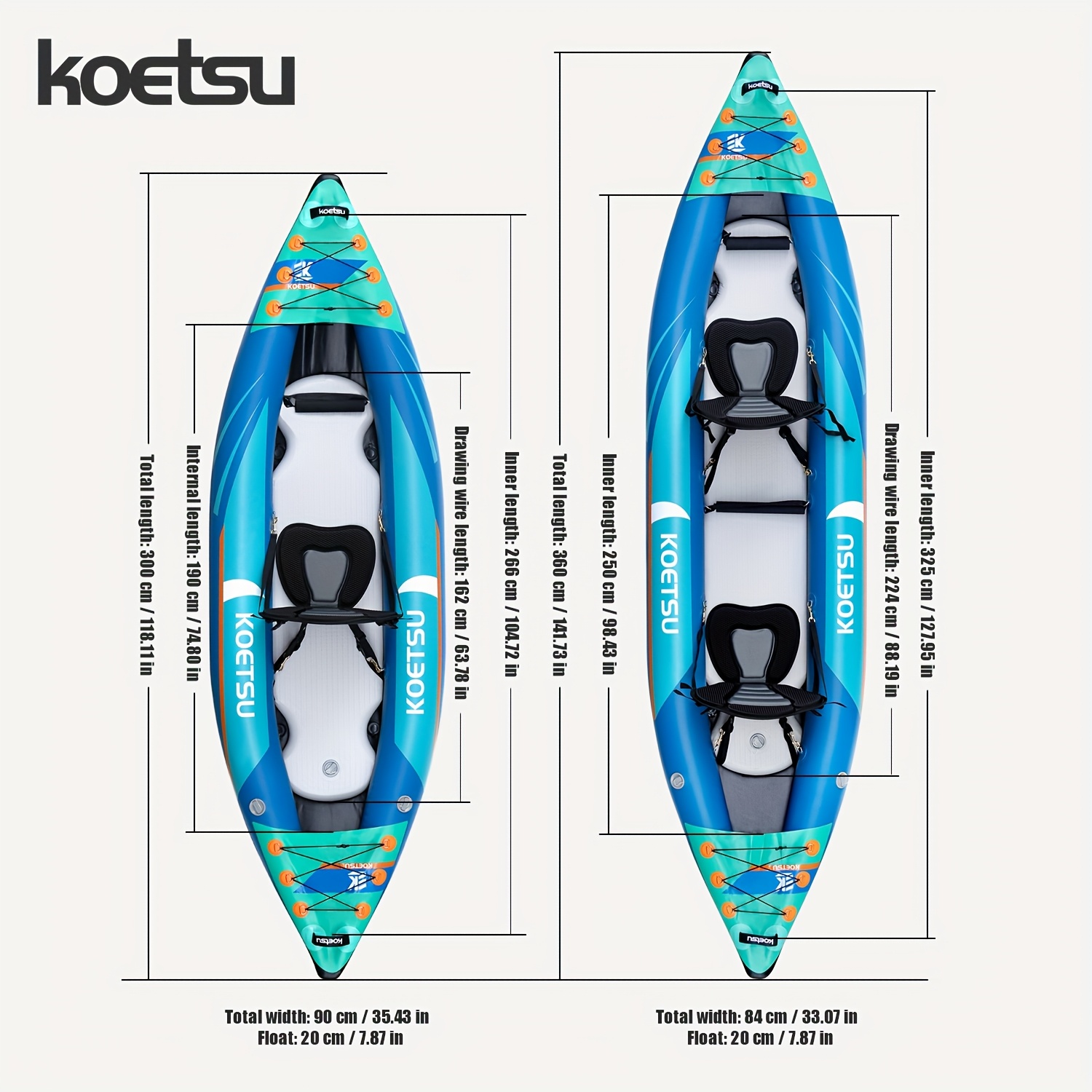KOETSU P03 brushed inflatable  - Fishing Kayak Inflatable บทวิจารณ์และราคา