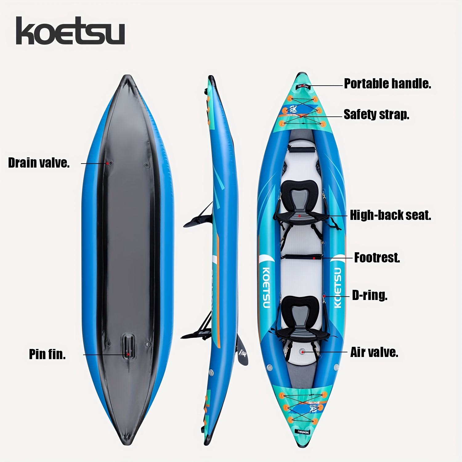 KOETSU P03 brushed inflatable  - Fishing Kayak Inflatable บทวิจารณ์และราคา